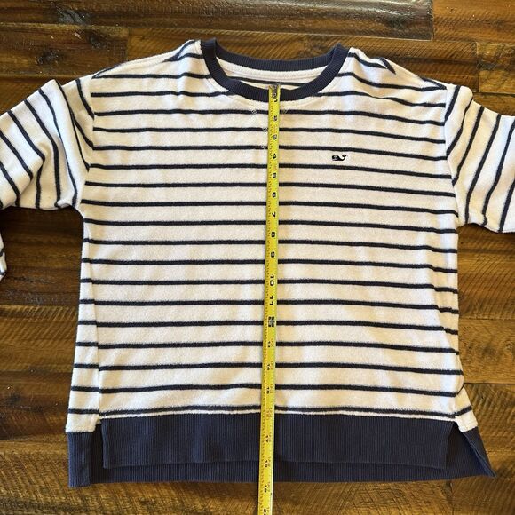 Vineyard Vines French Terry Striped Crewneck Pullover Sweater Size XL 18 - Picture 7 of 8